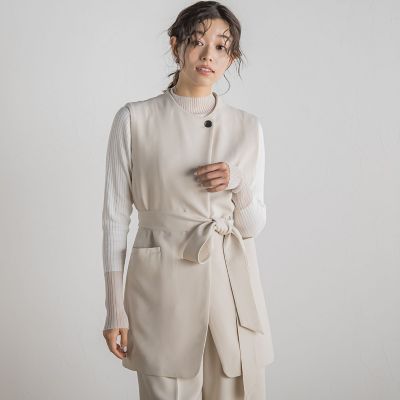 【SALE】Droite lautreamont (Women)/ドロワットロートレアモン ミリオーネダブルクロスジレ&#8810;手洗い可能&#8811; 12ベージュ トップス【三越伊勢丹/公式】