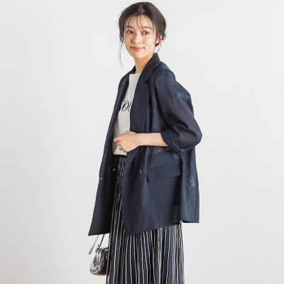 シアー麻調合繊ジャケット≪手洗い可能≫