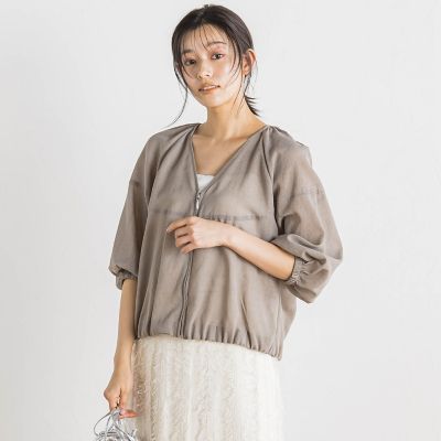 Droite lautreamont (Women)/ドロワットロートレアモン シアー麻調合繊ブルゾン≪手洗い可能≫