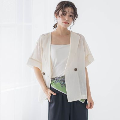 Droite lautreamont (Women)/ドロワットロートレアモン リネンジャケット≪手洗い可能≫