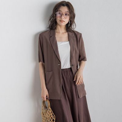 Droite lautreamont (Women)/ドロワットロートレアモン TR強撚気流染めジャケット≪手洗い可能≫