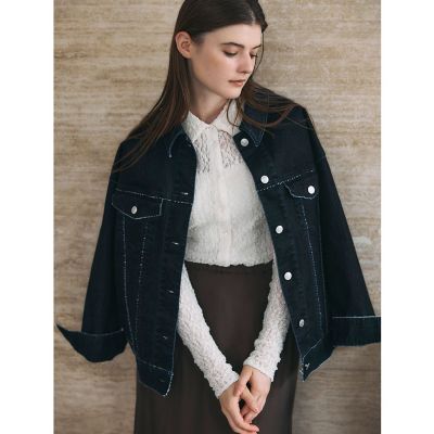 ＜Droite lautreamont (Women)＞ＦＬＯＣＫ　ｏｎ　ＤＥＮＩＭジャケット≪手洗い可能≫