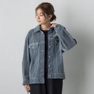 Droite lautreamont (Women)/ドロワットロートレアモン FLOCK on DENIMジャケット&#8810;手洗い可能&#8811; 13ライトグレー コート・ジャケット【三越伊勢丹/公式】