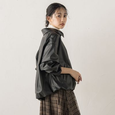 レザーライクブルゾン≪洗濯機で洗える≫ | Droite lautreamont (Women
