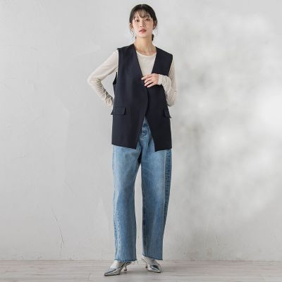 ストレッチツイルジレ≪手洗い可能≫ | Droite lautreamont (Women