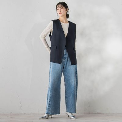 ストレッチツイルジレ≪手洗い可能≫ | Droite lautreamont (Women