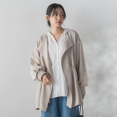 overE ドロストショールカラージャケット 96サイズ overE» ドロストショールカラージャケット グレージュ90 - メルカリ