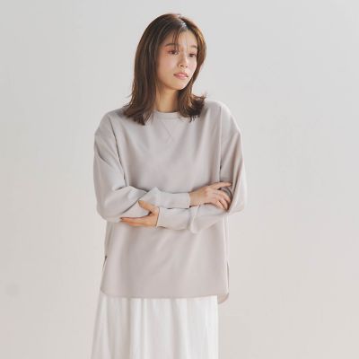 ＜Droite lautreamont (Women)＞ハイゲージＷジョーゼットカットソー≪洗濯機で洗える≫