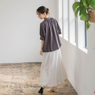 フロントギャザーカットソー≪洗濯機で洗える≫
