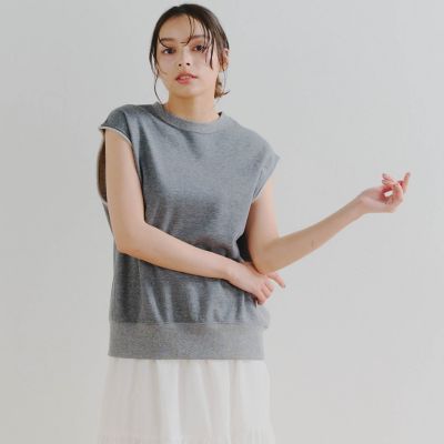 ＜Droite lautreamont (Women)＞裏毛ノースリプルオーバー≪手洗い可能≫