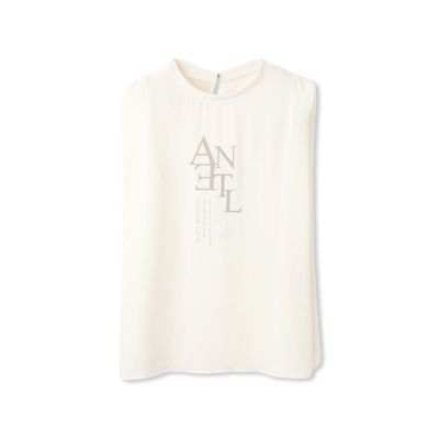 クレープジョーゼットロゴＴシャツ≪洗濯機で洗える≫