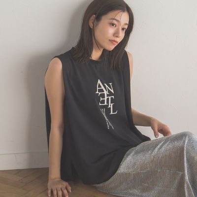 クレープジョーゼットロゴＴシャツ≪洗濯機で洗える≫