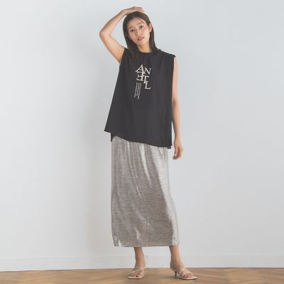 クレープジョーゼットロゴＴシャツ≪洗濯機で洗える≫