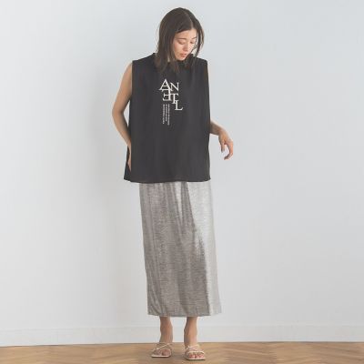 クレープジョーゼットロゴＴシャツ≪洗濯機で洗える≫