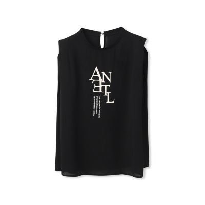 クレープジョーゼットロゴＴシャツ≪洗濯機で洗える≫