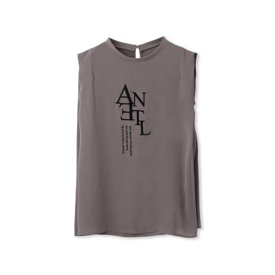 クレープジョーゼットロゴＴシャツ≪洗濯機で洗える≫
