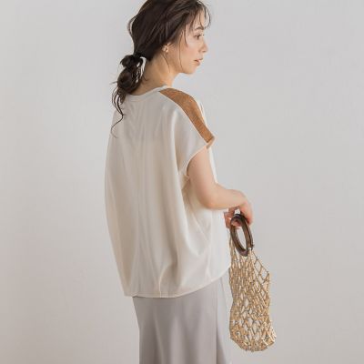 【ＷＥＢ限定】カットジョーゼット肩ラメプルオーバー≪手洗い可能≫