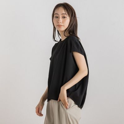 【ＷＥＢ限定】カットジョーゼット肩ラメプルオーバー≪手洗い可能≫