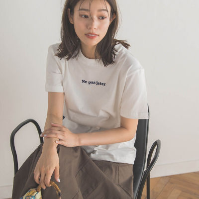 ＜Droite lautreamont (Women)＞【ＷＥＢ限定】ＭＩＮＩロゴＴシャツ≪洗濯機で洗える≫