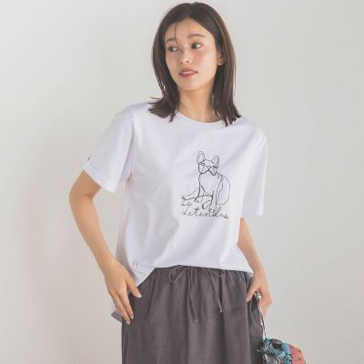 【ＷＥＢ限定】フレンチブルドッグ刺繍Ｔシャツ≪手洗い可能≫
