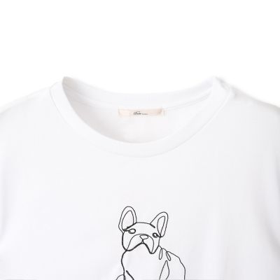 【ＷＥＢ限定】フレンチブルドッグ刺繍Ｔシャツ≪手洗い可能≫