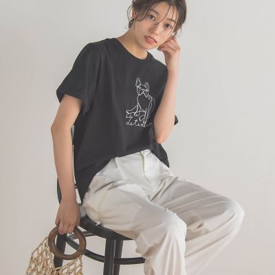 【ＷＥＢ限定】フレンチブルドッグ刺繍Ｔシャツ≪手洗い可能≫