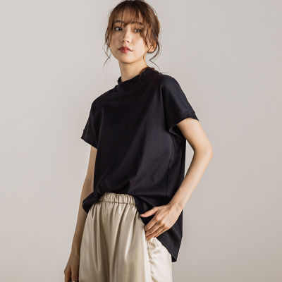 ＜Droite lautreamont (Women)＞スムースハイネックＴシャツ≪手洗い可能≫