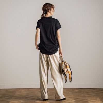 スムースハイネックＴシャツ≪手洗い可能≫