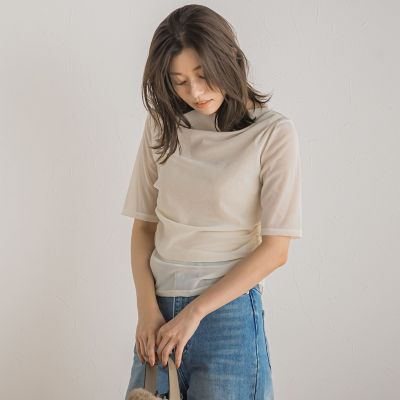 シアーベロアドレープトップス≪手洗い可能≫