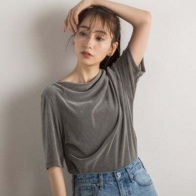 シアーベロアドレープトップス≪手洗い可能≫