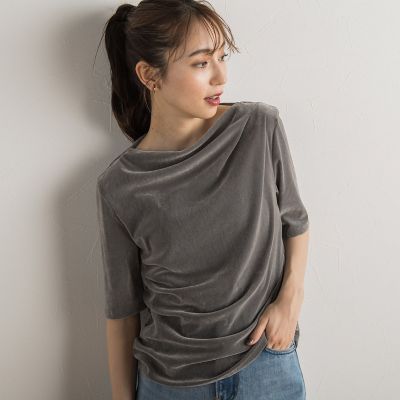 シアーベロアドレープトップス≪手洗い可能≫