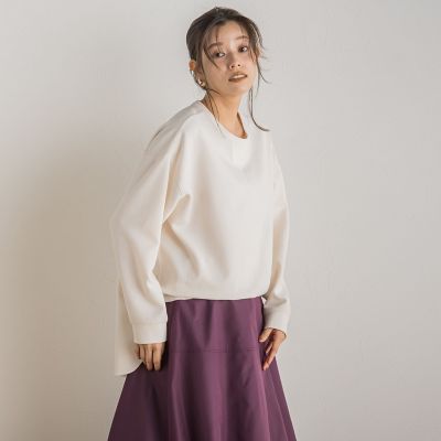 ＜Droite lautreamont (Women)＞ダブルクロスジョーゼットプルオーバー≪手洗い可能≫