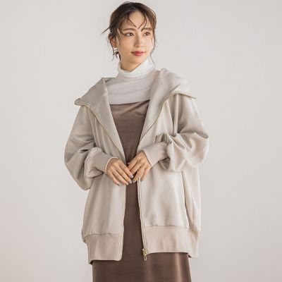 ＜Droite lautreamont (Women)＞【ＷＥＢ限定】ダンボールフーディーパーカー≪洗濯機で洗える≫