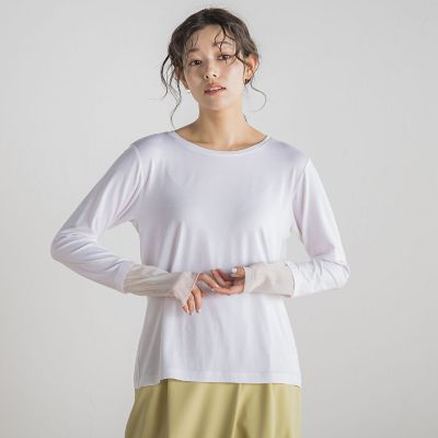 ＜Droite lautreamont (Women)＞シアー切替プルオーバー≪洗濯機で洗える≫