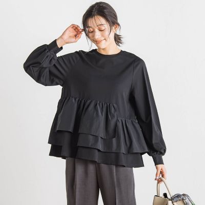 期間限定価格商品 WEB限定】異素材Aラインプルオーバー≪洗濯機で洗える ニット+セーター