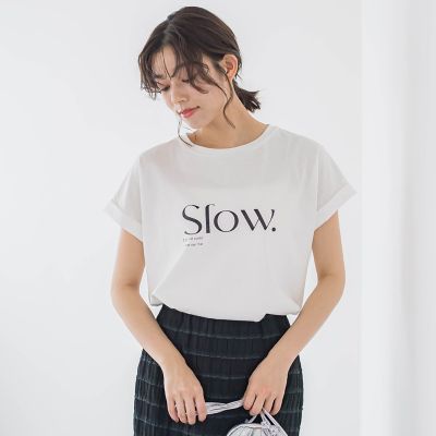 ドライタッチコットンロゴＴシャツ≪洗濯機で洗える≫
