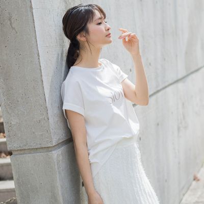 ドライタッチコットンロゴＴシャツ≪洗濯機で洗える≫