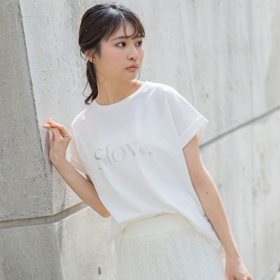 ドライタッチコットンロゴＴシャツ≪洗濯機で洗える≫