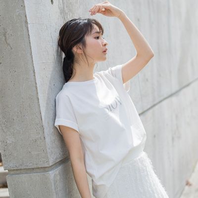 ドライタッチコットンロゴＴシャツ≪洗濯機で洗える≫