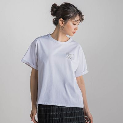 ロゴブローチ風Ｔシャツ≪手洗い可能≫