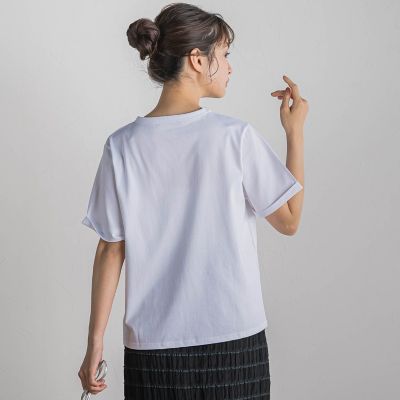 ロゴブローチ風Ｔシャツ≪手洗い可能≫