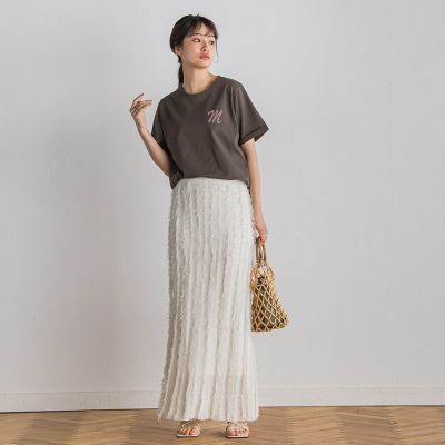ロゴブローチ風Ｔシャツ≪手洗い可能≫