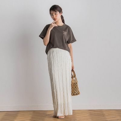ロゴブローチ風Ｔシャツ≪手洗い可能≫