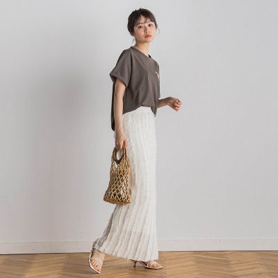 ロゴブローチ風Ｔシャツ≪手洗い可能≫