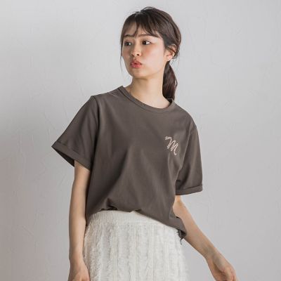 ロゴブローチ風Ｔシャツ≪手洗い可能≫
