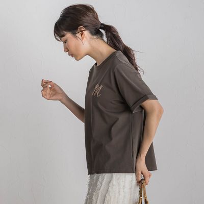 ロゴブローチ風Ｔシャツ≪手洗い可能≫