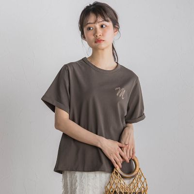 ロゴブローチ風Ｔシャツ≪手洗い可能≫