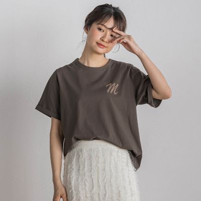 ロゴブローチ風Ｔシャツ≪手洗い可能≫