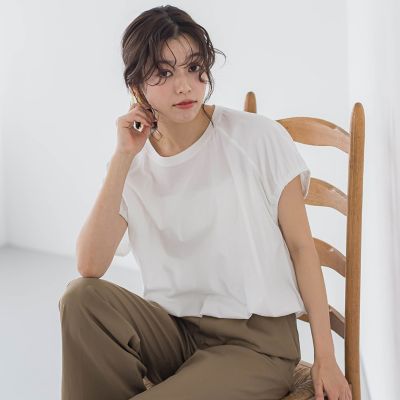 ＜Droite lautreamont (Women)＞ドライタッチコットンドロストプルオーバー≪洗濯機で洗える≫