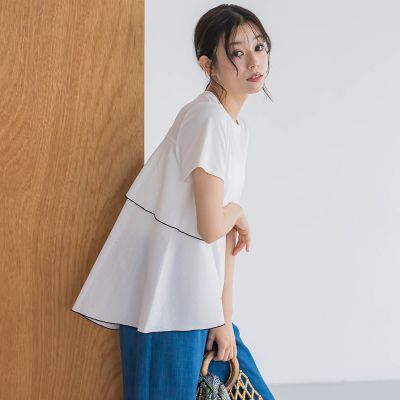 天竺バックフリルプルオーバー≪手洗い可能≫